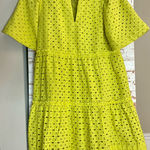 Tuckernuck  Chartreuse Eyelet Mini Dress Photo 0