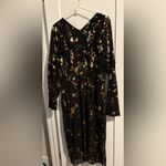 Rachel Roy RACHEL Black and Gold Bishop Sleeve Sundress Photo 3