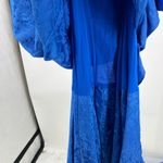 More Jazz vintage 18W 2pc silky 80s batwing floral oversized midi dress USA Blue Photo 6