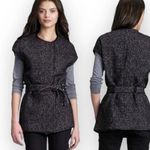 Tory Burch Senal Vest Tweed Belted Leather trim M Photo 0