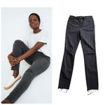 Madewell  Curvy High Rise Distressed Skinny Jeans Black Size 29T Denim Raw 29.5L Photo 0