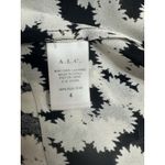 ALC Frank A.L.C. 100% Silk Sleeveless Halter Top Black White Print Size 4 Full Zip‎ Back Photo 3