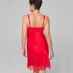 NWT SOMA SENSUOUS 100% Silk Lace Red Chemise Size Large Photo 1
