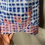 Tori Richard Size 4 Embroidered Cotton Collared Surplice Neck Sleeveless Dress Blue Photo 6