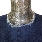 Rachel Roy  Cropped frayed blue denim top Size X-Small Photo 4