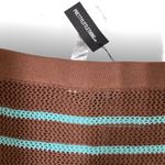 Pretty Little Thing  knit Striped Brown and Blue Maxi Skirt Photo 1