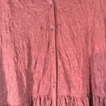 Frye Maroon Long Sleeve Collared Textured Peplum Button Down Blouse Women Sz XXL Photo 3