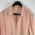 Soft Surroundings  Button Down Shirt Striped 100% Cotton Long Sleeve Top‎ Size 3X Photo 5