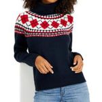 Tommy Hilfiger NWOT Women's Argyle Turtleneck Sweater Blue Photo 2