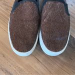 Vince  Brown Leather Calf Fur Slip On Shoes Sneakers Women's Size US 7M EUR 37.5 Photo 4