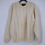 Eddie Bauer Vintage 90s Womens Wool Cable Knit Pullover Sweater Ivory Large Tall Photo 8