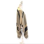 Boho Knit Sequin Trim Open Front Wrap Shawl | One Size Tan Size undefined Photo 3
