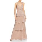 AQUA  Sequined Tiered A-Line Long Evening Gown Rose Gold Size 4 Formal Dress Photo 9