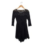 Free People Floral Embroidered Mesh Lace Mini Dress Black S Photo 3