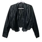 International concepts INC Black Faux Suede Laser Cut Jacket Women's Size S Emo Photo 0
