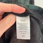 Talbots Petites Tartan Ruffled Top Green Black Plaid Ruffle 3/4 Sleeve PETITE M Photo 8