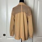 Daytrip  CARAMEL BROWN LACE INSERT BASIC CARDIGAN BOHO LAYER COVER UP Photo 1