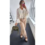 ASTR the Label Tiered Bell Sleeve Lace Top in Buttercream Size X-Small Photo 2