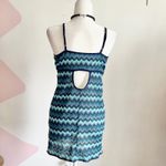 Y2K Lace Crochet Dress, Vintage, Boho, Coachella,‎ Medium, Festival, Trendy Blue Photo 2