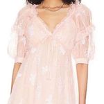 For Love & Lemons NWT NEW Shari Lace Mini Pale Pink Dress Size Small S Photo 0