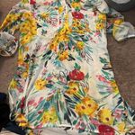 Anthropologie Fig & flower sheer floral tunic top M Photo 3
