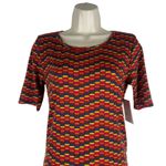 LuLaRoe Julia Short Sleeve Jersey Dress Knee Length Orange Size S Photo 4