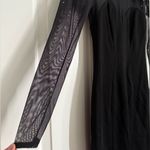 Tadashi Shoji Vintage Tadashi Black Sheer Mesh Sleeves Beaded Shoulder Bodycon Dress Size XS–S Photo 3