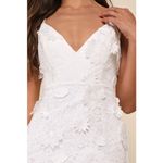 Lulus NWT  Exceedingly Lovely White Applique Floral Backless Mini Dress Party S Photo 7