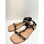 14th & Union  Sandals Womens Size 4.5 Black Finley Studded Detail Open Toe Flats Photo 2