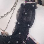 Rampage 2000s whimsy fairy gothic purple and black halter top m beaded lace neck Photo 5