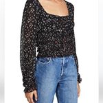 Free People  Floral Lolita Top Black Women's  size XS Photo 11