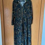 Natural Life  Blue and Gold Floral Long Sleeve Dress Photo 1