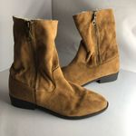 Maurice's Faux fur ankle boots Fold Over Women’s size 11 Tan Side Zipper EUC Photo 2
