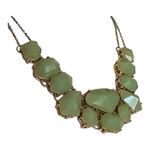 Vintage Faux Jade Green Glass Stone Dangle Necklace. Photo 0