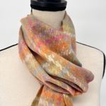 Cashmere Scarf Multicolor Houndstooth Made in Scotland 100% Cashmere Soft Pink Photo 5