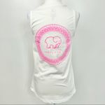 Ivory Ella New  Elephant Logo Print Back Tank Top White Bright Pink Photo 6