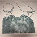 Urban Outfitters  Sweet On You Green and White Gingham Bustier Top Medium Photo 2