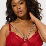 Torrid 2 Plus Size Red Lace Bodysuit w/ Diamante Straps Size 2x 18-20 NWT Photo 1