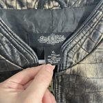 Peck & Peck  100% Leather Jacket Coat Women XL Crocodile Lined Full Zip Metallic Photo 2