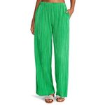 Steve Madden  Green Plissé Wide-Leg Pants XS Photo 2