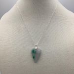 Handmade Fine Silver 999 Green Vintage Jade Pendant Necklace Photo 0