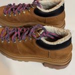Schutz  Brown Leather Winter Boots with Purple Laces Photo 4