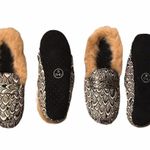 INC  Mule Slippers Faux Fur Silver Jacquard Print Small Size 5/6 Photo 4