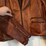 Vegan Leather Jacket Brown Size L Photo 2