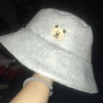 Grey Gray Unisex Homemade Bucket Hat Pink Photo 0