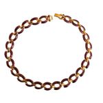Vintage Gold & Plum Enamel Link Necklace Photo 5