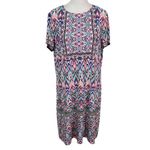 London Times  Blue and Pink Mini Shift Dress Size 14 Wedding Guest Dress Photo 1