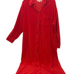 Victoria's Secret Women's Red Velvet Long Sleeve Shirt Dress Size M/L Photo 0
