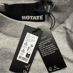 NEW Rotate by Birger Christensen Cropped Sweater Rhinestone Logo size 40 Grey Gray Photo 5