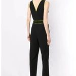 Alice + Olivia Jeri Piped Jumpsuit Black/Neon Yellow Size 6 Photo 2